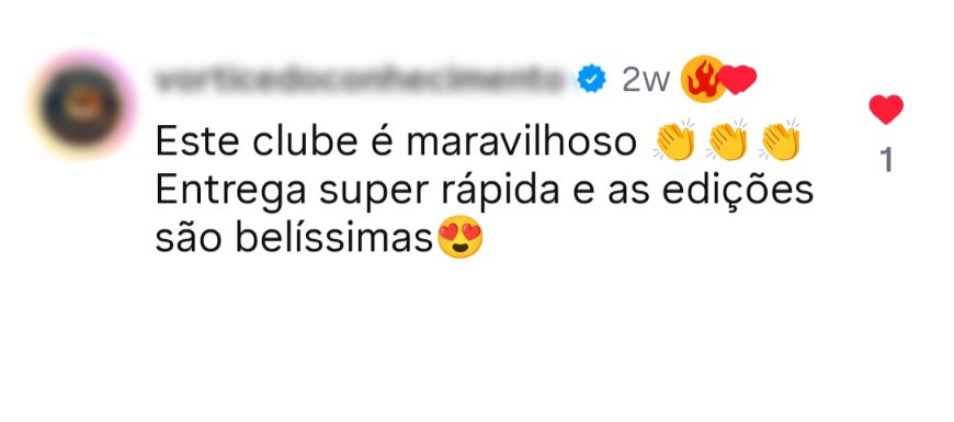 Depoimento de leitor no Instagram